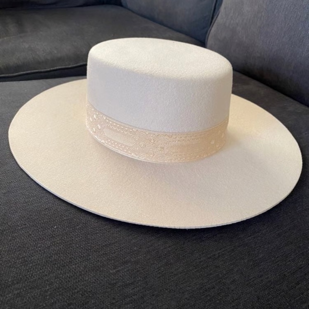 Lack of Color Women's The Sierra Gold Wide-Brimmed Wool Boater Hat  !  NWT - Picture 4 of 5